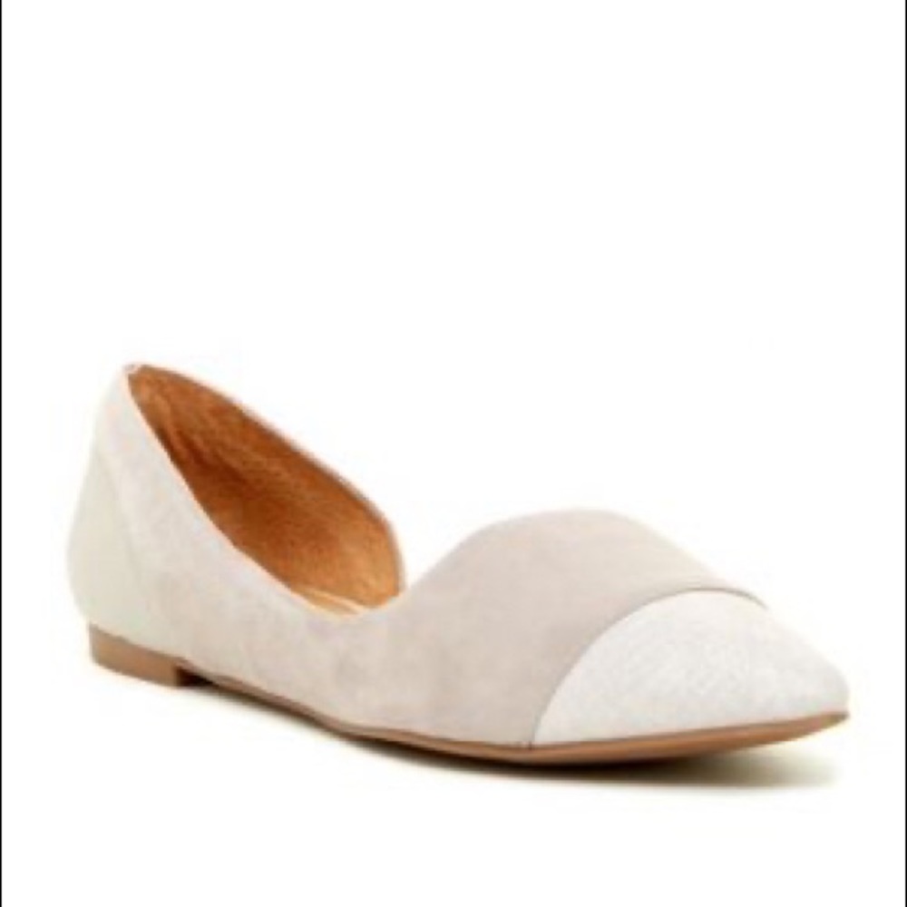 New Franco Sarto Aubin D’Orsay Flat Suède silver